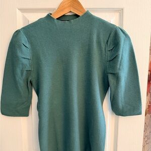 Elegant Green Women's Short Sleeve Sweater Top